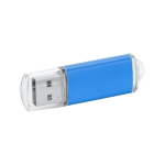 Clé USB personnalisé pas cher avec bouchon transparent USB Metalcolor couleur bleu
