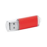 Clé USB personnalisé pas cher avec bouchon transparent USB Metalcolor couleur rouge