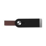 USB rétractable avec poignée en cuir pour sérigraphie USB Slide Flash couleur noir