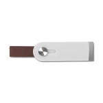 USB rétractable avec poignée en cuir pour sérigraphie USB Slide Flash couleur blanc