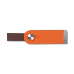 USB rétractable avec poignée en cuir pour sérigraphie USB Slide Flash couleur orange