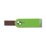 USB rétractable avec poignée en cuir pour sérigraphie USB Slide Flash couleur vert lime
