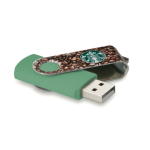 Clés USB avec impression du clip en couleur Techmate Fullcolor couleur vert
