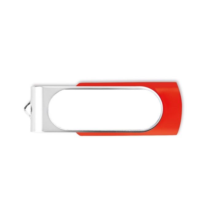 USB personnalisé avec goutte de résine et clip rotatif Techmate Relief couleur rouge