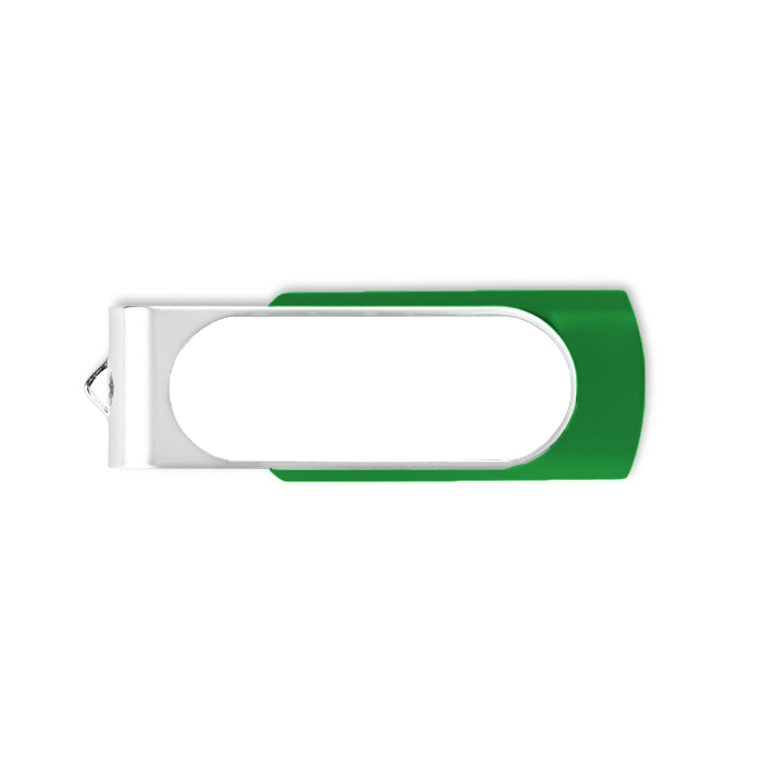 USB personnalisé avec goutte de résine et clip rotatif Techmate Relief couleur vert