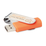 USB personnalisé avec goutte de résine et clip rotatif Techmate Relief couleur orange