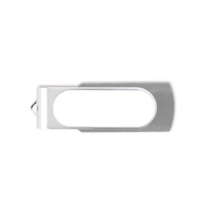 USB personnalisé avec goutte de résine et clip rotatif Techmate Relief couleur argenté