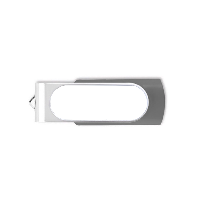 USB personnalisé avec goutte de résine et clip rotatif Techmate Relief couleur gris foncé