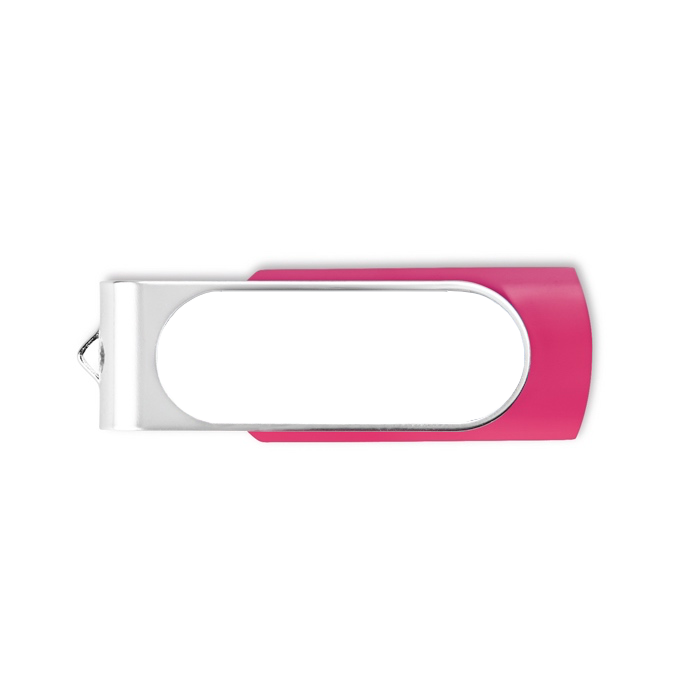 USB personnalisé avec goutte de résine et clip rotatif Techmate Relief couleur fuchsia