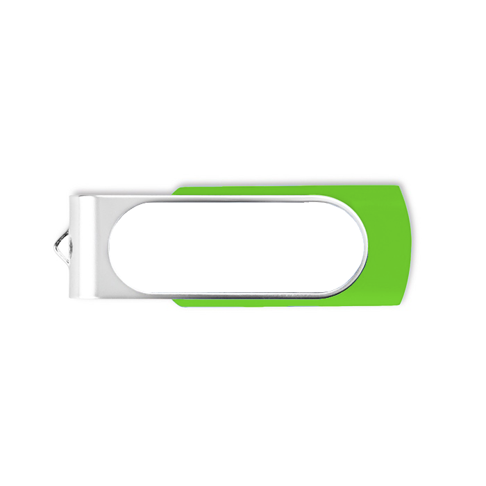 USB personnalisé avec goutte de résine et clip rotatif Techmate Relief couleur vert clair