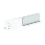 Clé USB en métal et verre avec lumière LED une fois connectée Clear couleur argenté