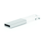 Clé USB en métal et verre avec lumière LED une fois connectée Clear couleur argenté