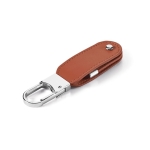 Clé USB en silicone colorée et métal avec porte couleur marron