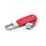 Clé USB en silicone colorée et métal avec porte couleur rouge