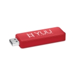 Clé USB publicitaire avec lumière pour éclairer le logo Soft Square couleur rouge