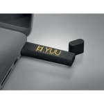 Clé USB de design allongé avec logo gravé éclairé Lumière Soft Elipse couleur noir