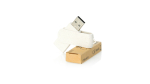 Clé USB publicitaire rotative en canne de blé USB Ecocare couleur beige