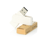 Clé USB publicitaire rotative en canne de blé USB Ecocare couleur beige