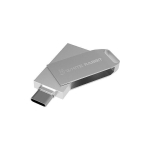 Clés USB publicitaires avec connexion 3.0 et type C USB Dual Twist 3.0 couleur argenté