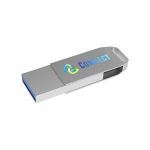 Clés USB publicitaires avec connexion 3.0 et type C USB Dual Twist 3.0 couleur argenté