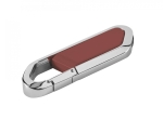 Clé USB d'entreprise en acier inoxydable avec mousqueton Metalhold couleur bordeaux