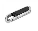 Clé USB d'entreprise en acier inoxydable avec mousqueton Metalhold couleur noir
