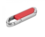 Clé USB d'entreprise en acier inoxydable avec mousqueton Metalhold couleur rouge