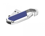 Clé USB d'entreprise en acier inoxydable avec mousqueton Metalhold couleur bleu roi