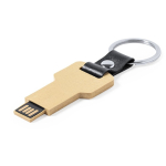 Clé USB écologique en forme de clé avec porte-clés Key couleur naturel