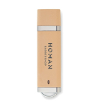 Clé USB avec boîtier en paille et PP avec logo en couleur Ecostyle couleur beige