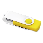 Clé USB avec clip blanc et base en caoutchouc coloré Whiteclip couleur jaune