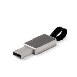 USB métallique avec logo gravé et éclairé avec petite sangle LED metal couleur argenté