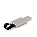 USB métallique avec logo gravé et éclairé avec petite sangle LED metal couleur argenté
