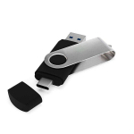 Clé USB avec connexion 3.0 et connecteur de type C Techmate-C 3.0 couleur noir