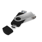 Clé USB avec connexion 3.0 et connecteur de type C Techmate-C 3.0 couleur noir