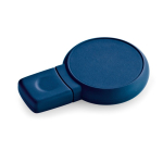Clé USB avec design circulaire original et finition en caoutchouc couleur bleu