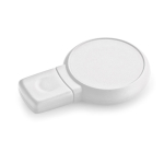 Clé USB avec design circulaire original et finition en caoutchouc couleur blanc