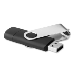 Clé USB personnalisée version OTG avec connexion type C Techmate OTG-C couleur noir