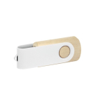 Clé USB corporative en bois avec clip pivotant blanc Woodwhite couleur bois clair