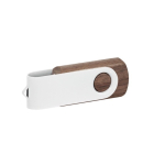 Clé USB corporative en bois avec clip pivotant blanc Woodwhite couleur bois foncé