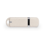 Clé USB avec boîtier en paille de blé et capuchon de fermeture couleur naturel