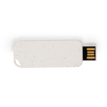 USB écologique rectangulaire avec boîtier en paille de blé couleur naturel