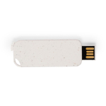 USB écologique rectangulaire avec boîtier en paille de blé couleur naturel