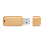 Clé USB fabriquée en canne de blé avec logo en couleur couleur naturel
