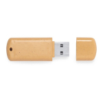 Clé USB fabriquée en canne de blé avec logo en couleur couleur naturel