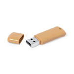 Clé USB fabriquée en canne de blé avec logo en couleur couleur naturel