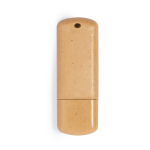 Clé USB fabriquée en canne de blé avec logo en couleur couleur naturel