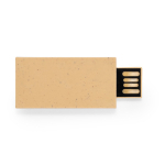 USB minimaliste en canne de blé avec logo en couleur couleur naturel