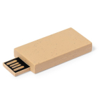 USB minimaliste en canne de blé avec logo en couleur couleur naturel