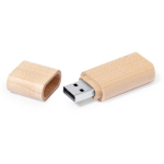 Clé USB avec boîtier en bambou et capuchon de fermeture couleur naturel